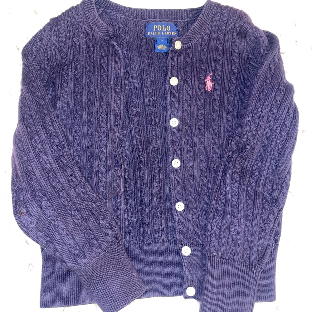 Navy Blue Polo Sweater.